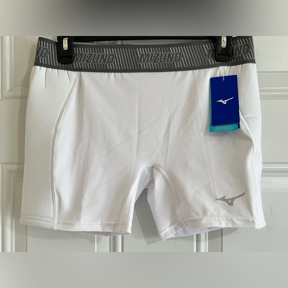 NWT Mizuno Women’s‎ Aero Vent Padded Sliding Shorts Women’s XL White 4” Inseam